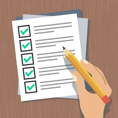 illustration avec document avec liste et check document avec liste et check