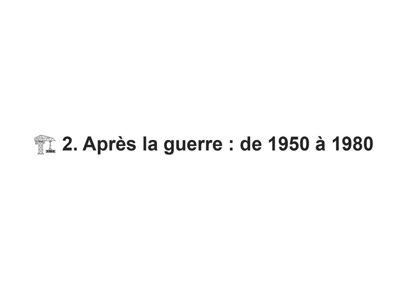 Texte chapitre suivant = Après la guerre : de 1950 à 1980