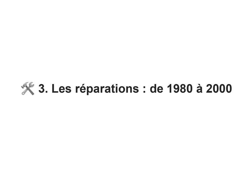Texte chapitre : Les réparations de 1980 à 200