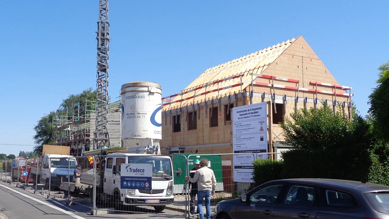 Vue construction de la charpente des nouveaux appartements