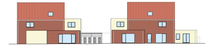 plan architectural face arrière des 8 nouveaux appartements