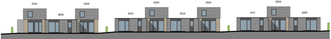 Plan de vue architecture face arrière des 10 maisons nouvellement construites