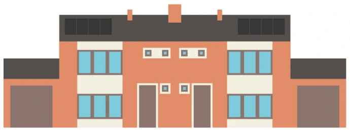 illustration des maisons du quartier Petit Cornil