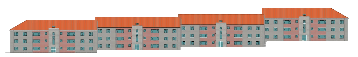 illustration extérieure après rénovation des blocs 9 - 10 - 11 - 12