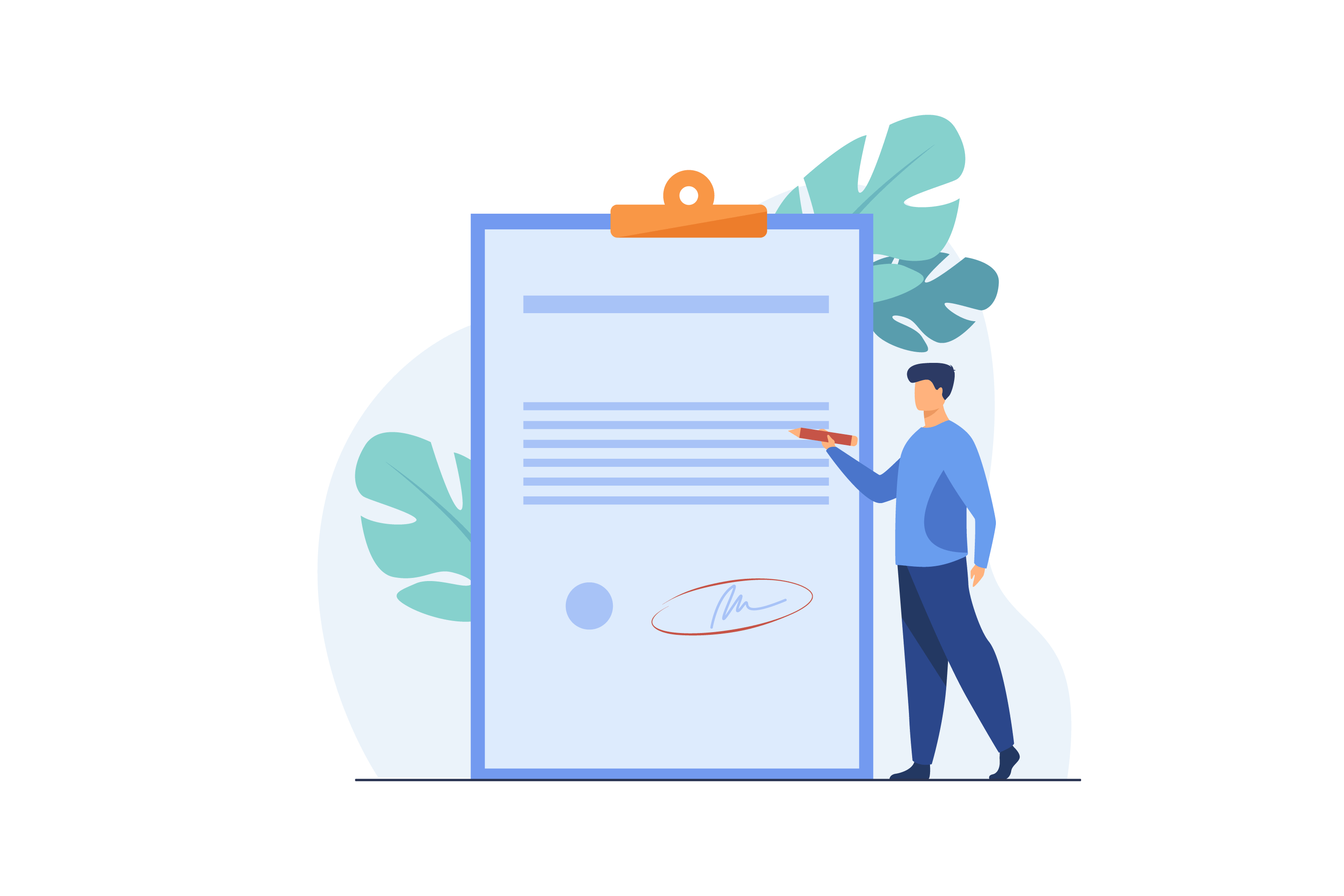 Personne qui signe un document pour porter candidat à un logement social Personne qui signe un document pour porter candidat à un logement social
